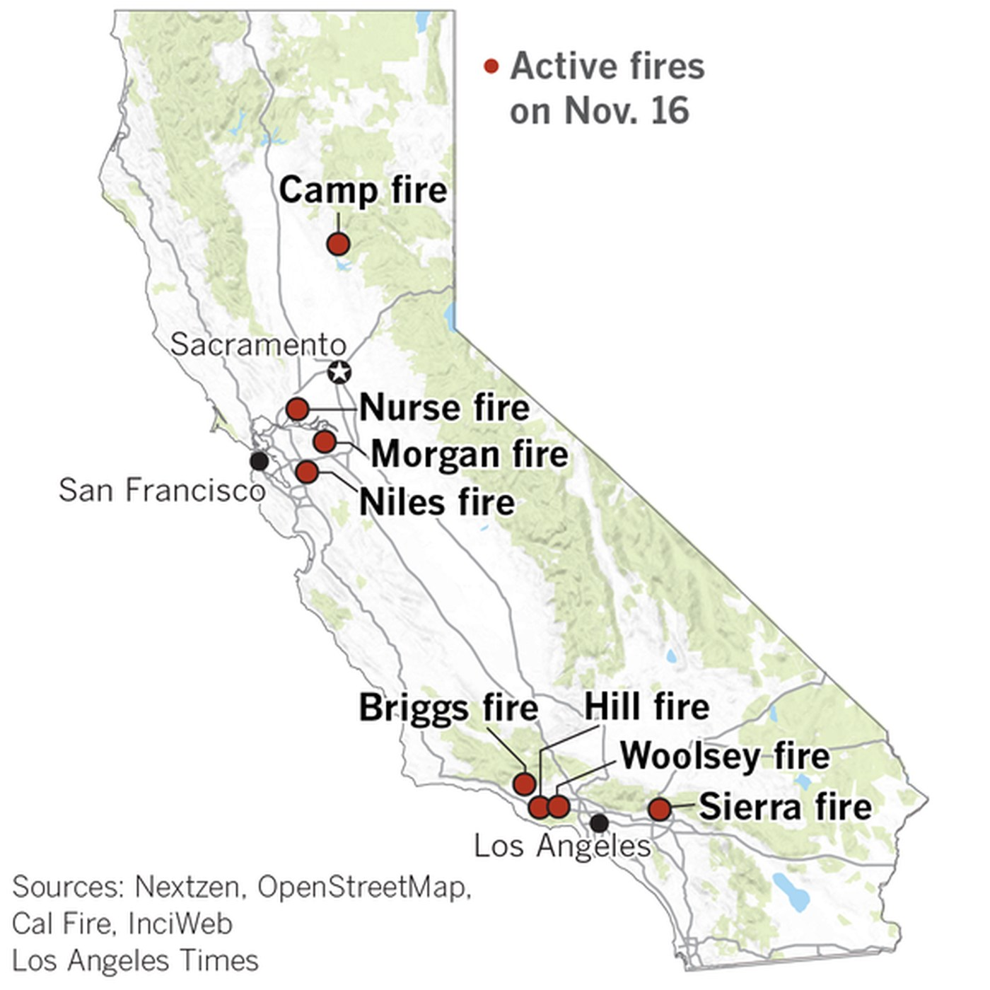 California Fires 2018 Map